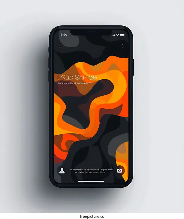 Abstract Mobile Phone Wallpaper With Orange And Black Color