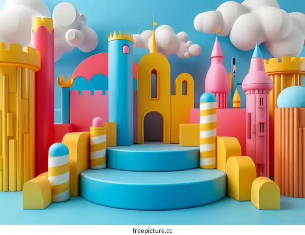 Envisioning a Whimsical Cartoon Castle in 3D