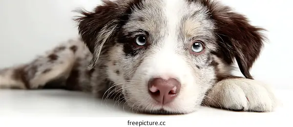 Adorable Puppy Lying Down Close Up