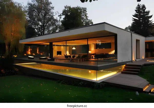 Modern House with Swimming Pool and Garden
