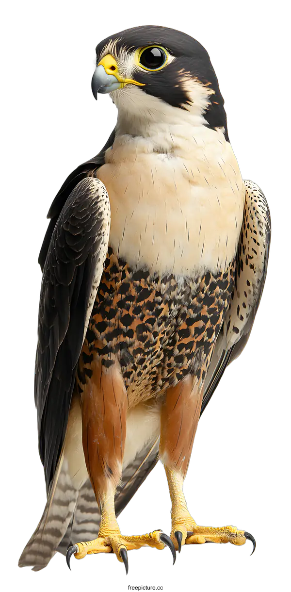 [Transparent Background PNG]Close Up of a Peregrine Falcon with Yellow Feet
