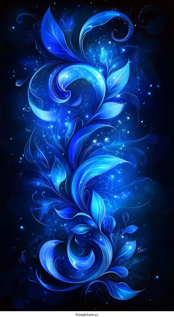 Abstract Blue Floral Design