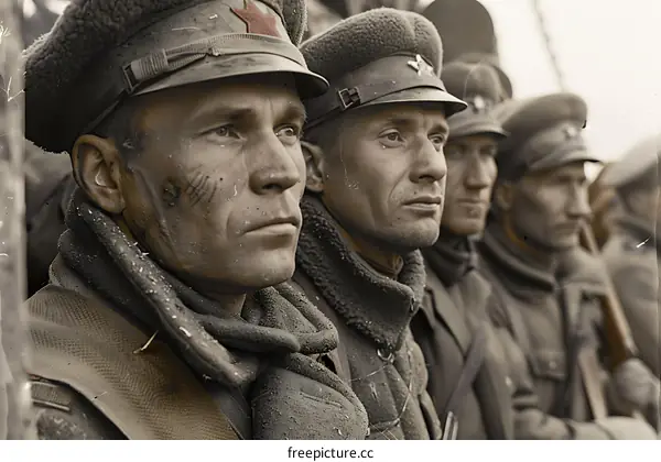 Red Army Soldiers Await Orders