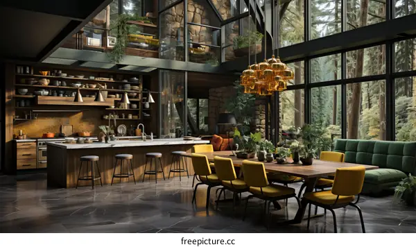 kitchen interior design forest house