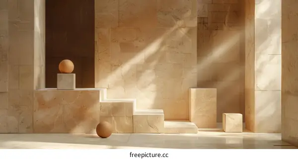 Geometric Shapes & Light Shadow Fusion: Abstract Interior Design