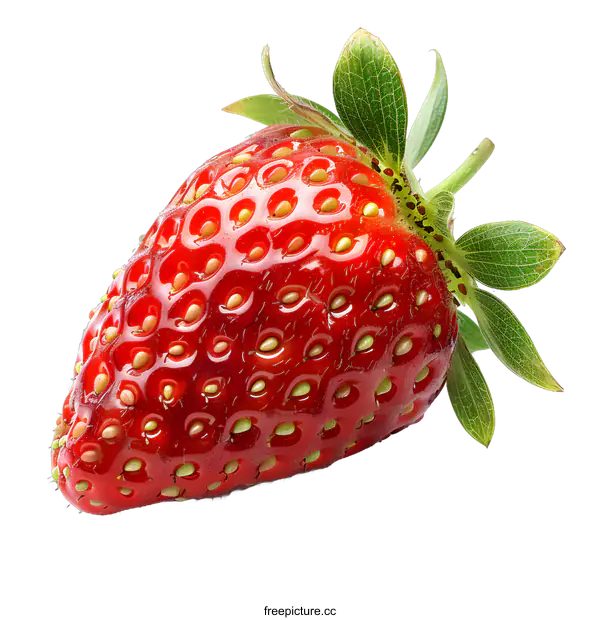 [Transparent Background PNG]Single Ripe Strawberry