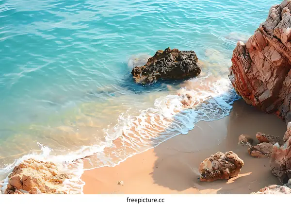 Beautiful Clear Water Ocean With Rocks