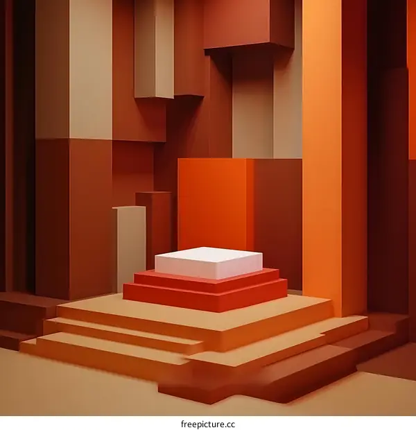 Abstract Geometric Shapes Background With Orange And Brown Colors