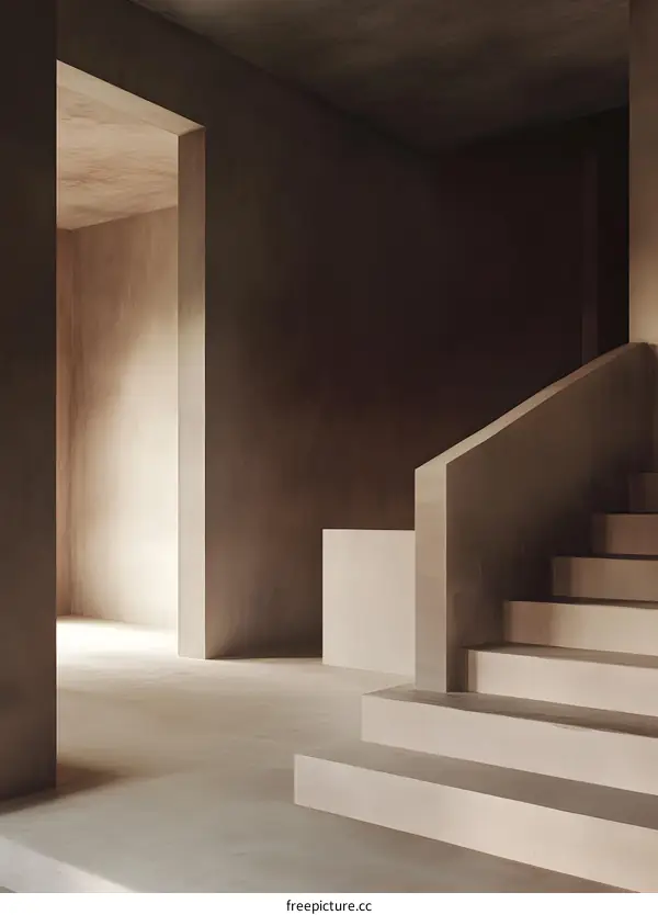 Minimalist Concrete Staircase Interior Design