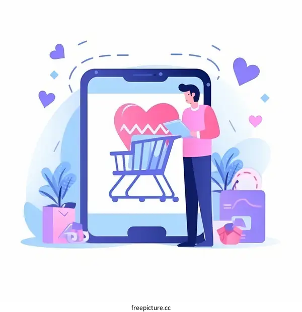 man shopping online for health products