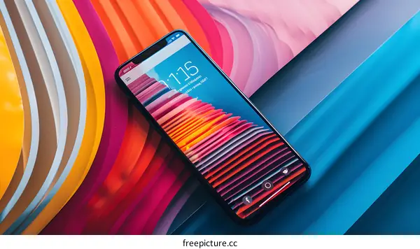 Colorful Smartphone Background with Abstract Design