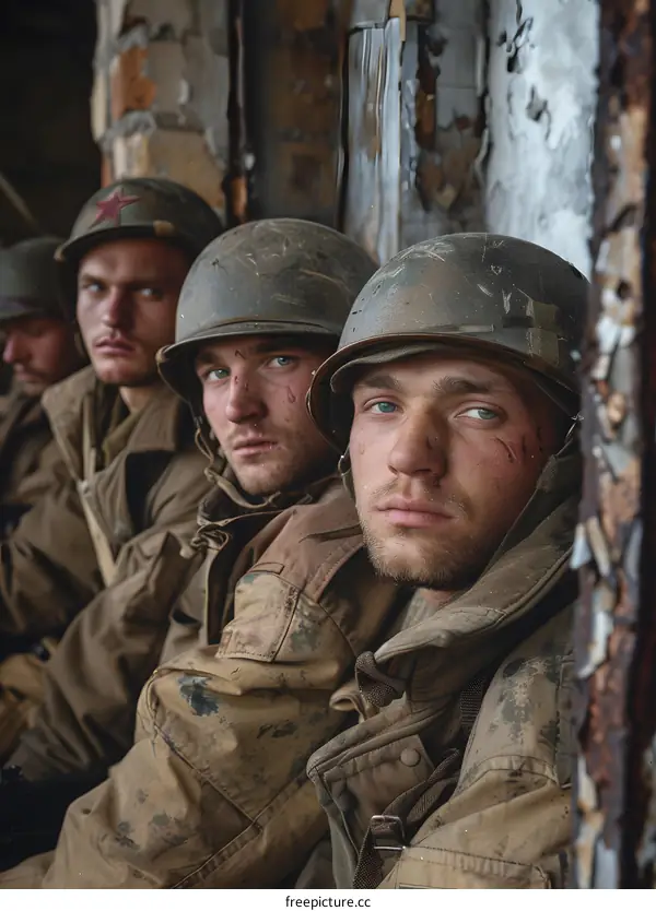 Four soldiers in World War II