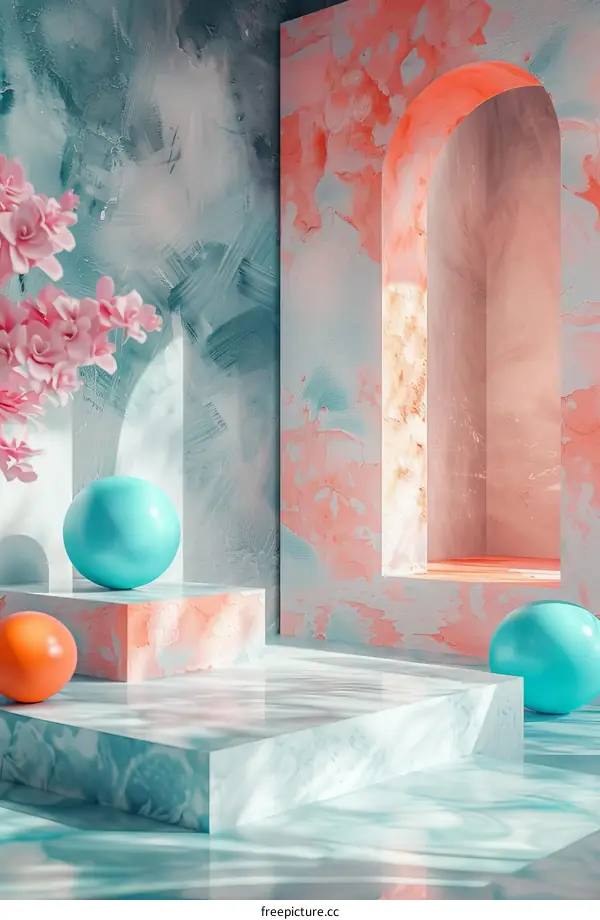 Abstract Modern Geometric Pastel Display Background