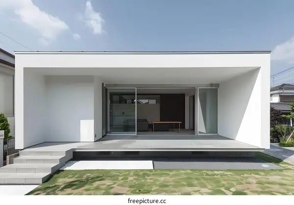 Modern Minimalist Home with Large Sliding Glass Doors