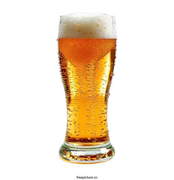 [Transparent Background PNG]A glass of beer with a white background