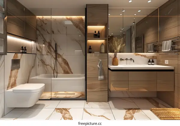 Modern Luxurious Marble Bathroom Design