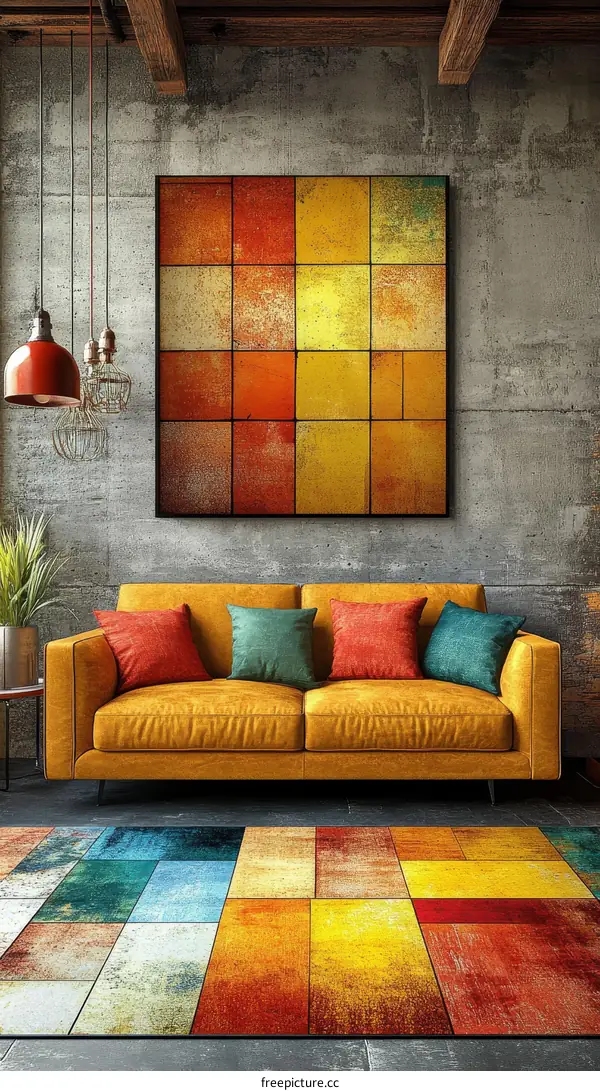 Colorful Abstract Art Rug Design