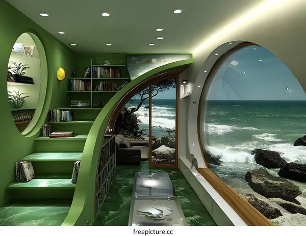 Modern Home Interior Design with Ocean View