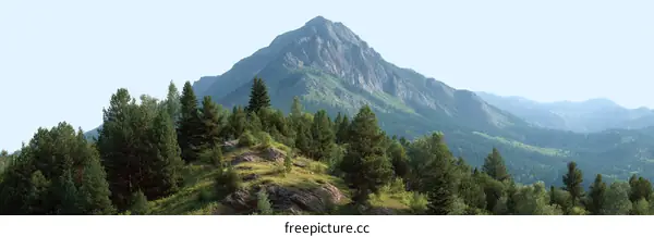 Majestic Mountain Range and Lush Forest Scenery