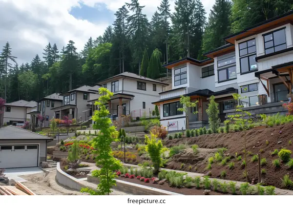 New luxury townhomes in a beautiful hilly neighborhood