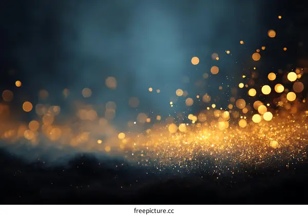 Golden Glitter Background with Bokeh Effect