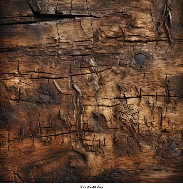 weathered wooden texture with cracks and knots