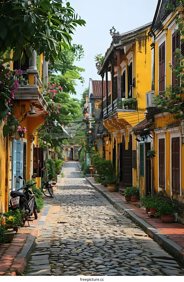 Cobblestone Street in Hoi An Ancient Town