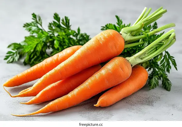 Fresh Organic Carrots with Green Tops