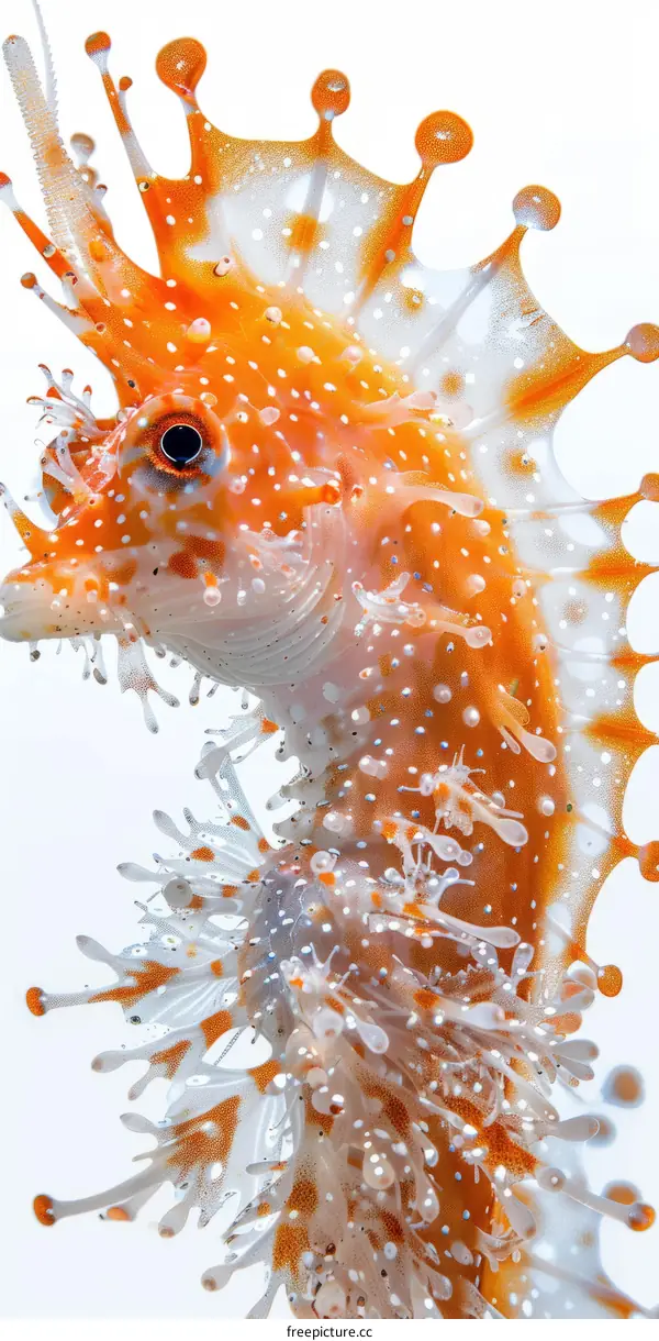 Captivating Orange and White Seahorse