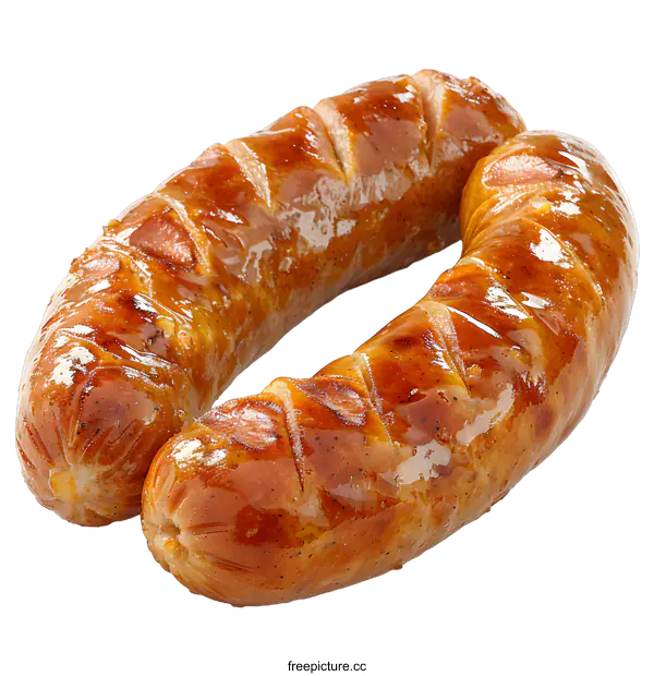 [Transparent Background PNG]Two Grilled Sausages on White Background