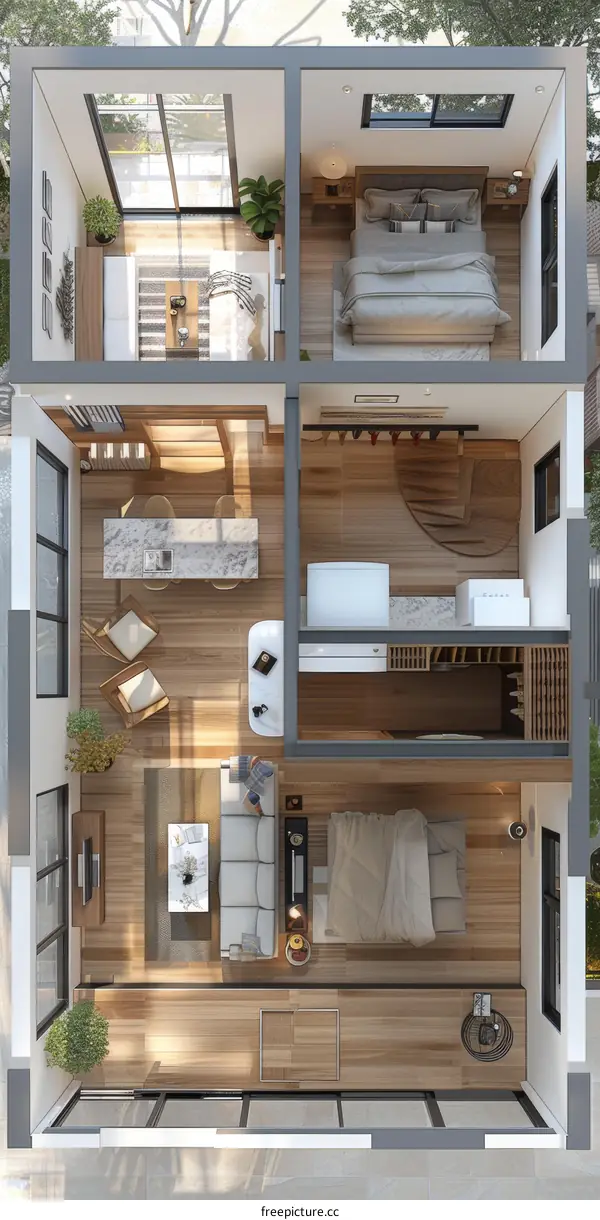 Small Apartment Floor Plan Design Illustration