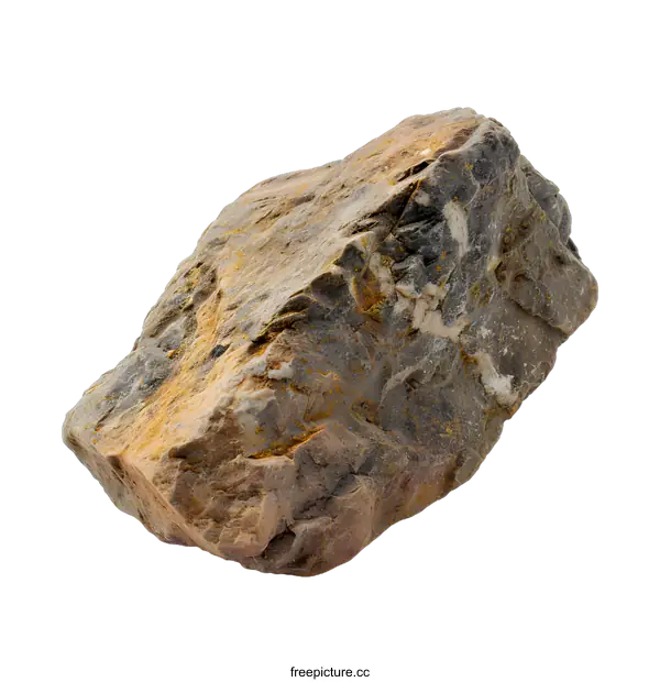 [Transparent Background PNG]Rough Brown Stone Isolated on White Background