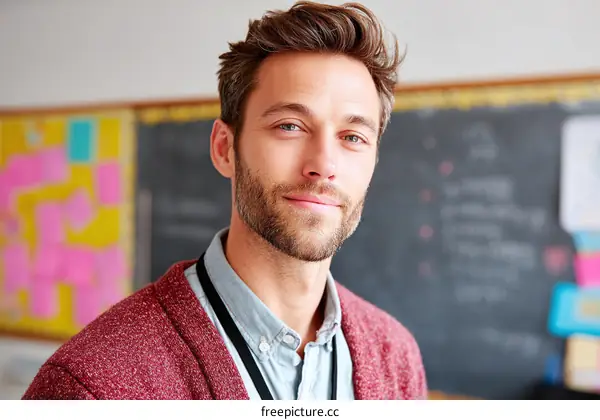 Teacher Portrait in Classroom Setting