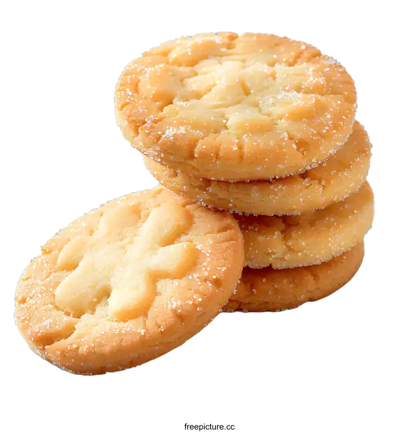 [Transparent Background PNG]Four cookies stacked on a white background