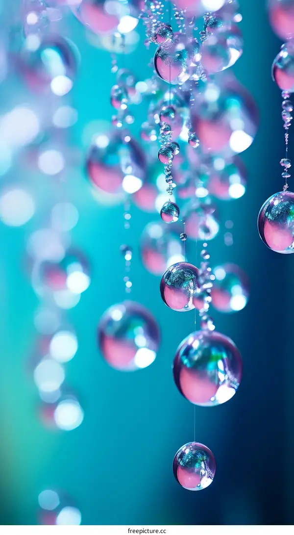 Water Drops in Pink and Blue