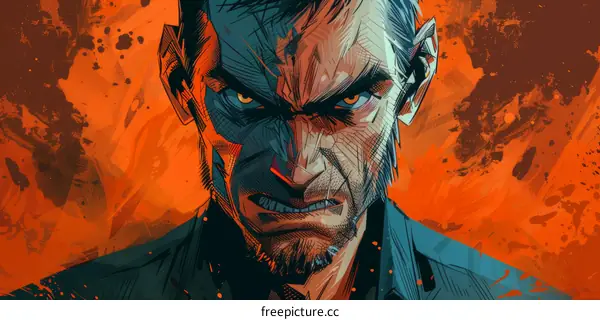 portrait of a man with a beard and a stern expression