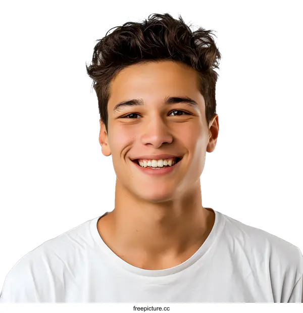[Transparent Background PNG]Portrait of a Happy Young Man Smiling