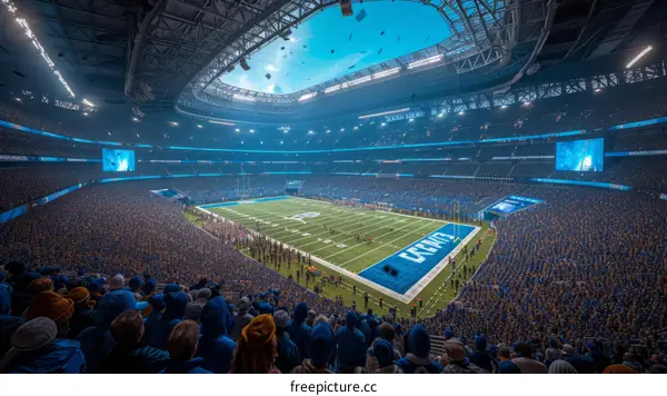 American football stadium with a lot of spectators