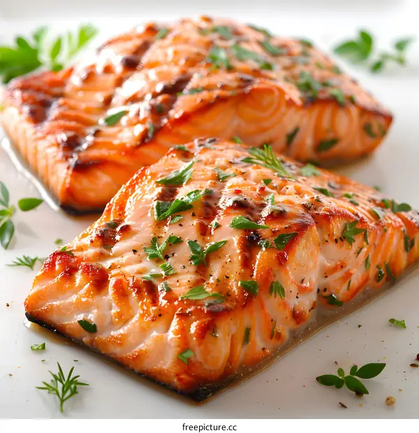grilled salmon with herbs