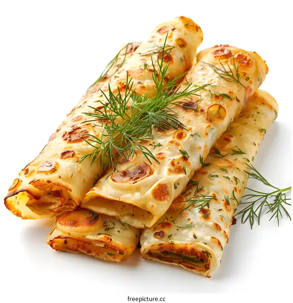 Delicious savory pancakes with fresh dill