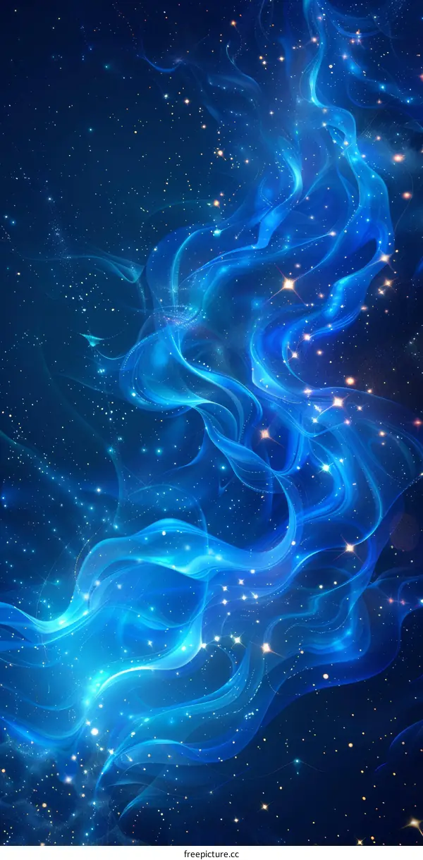 Celestial Tapestry: A Blue Nebula's Embrace