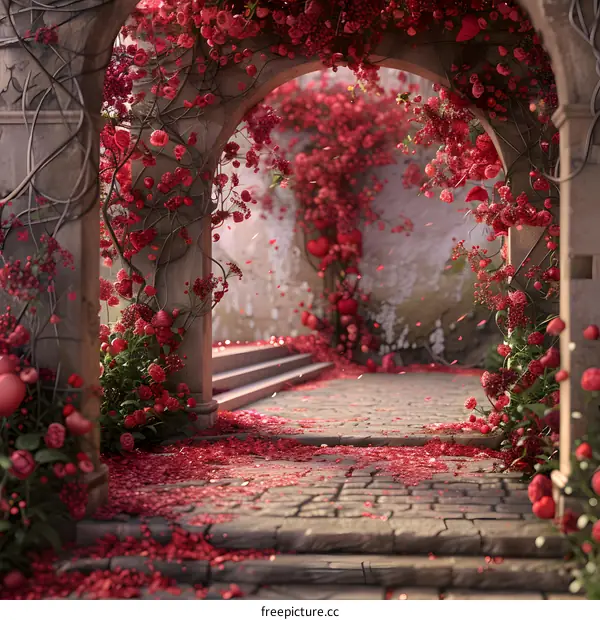 Red rose arch