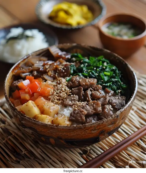 Beef Rice Bowl with Vegetables