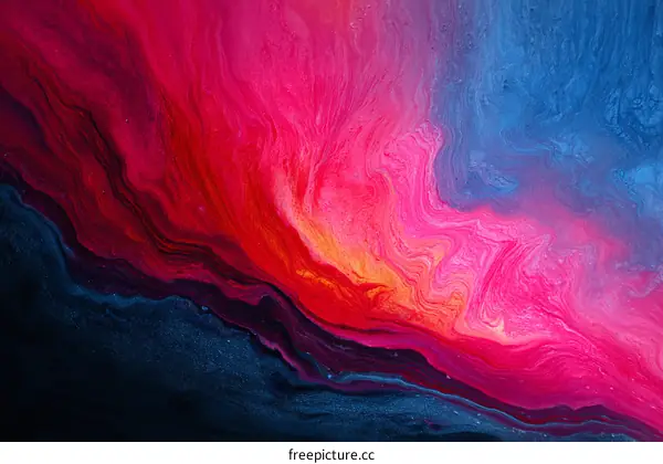 Abstract Colorful Flowing Painting