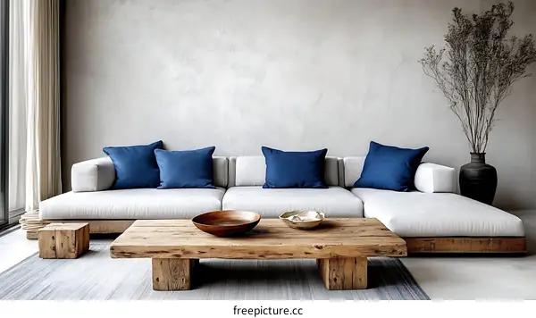 Modern Minimalist Living Room with Sectional Sofa