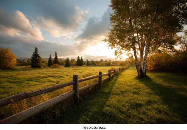Sunrise over a Rustic Countryside