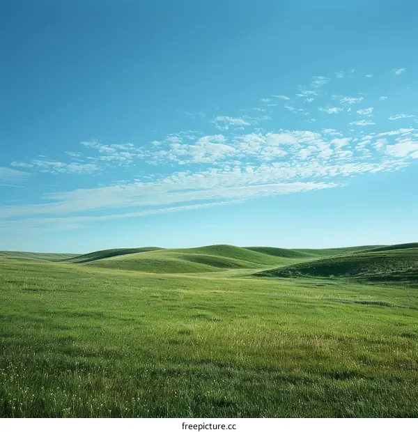 Grasslands under the blue sky