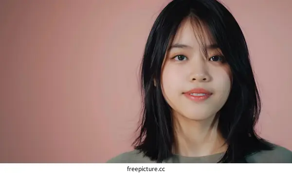 Portrait of a Young Asian Woman Smiling at the Camera