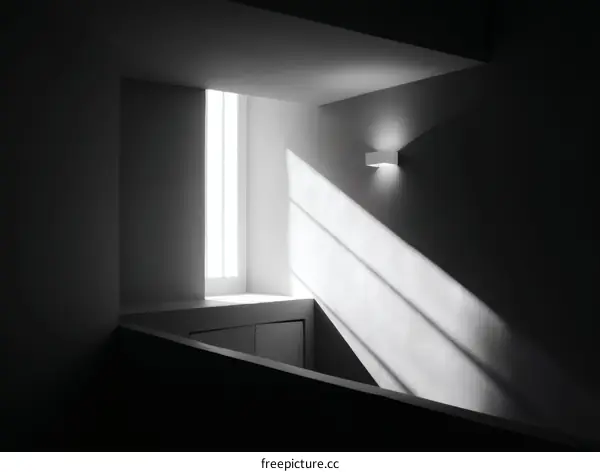 Abstract Architectural Interior with Sunlight Shadows