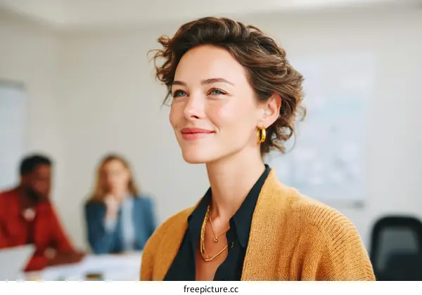 Confident Business Woman in Meeting